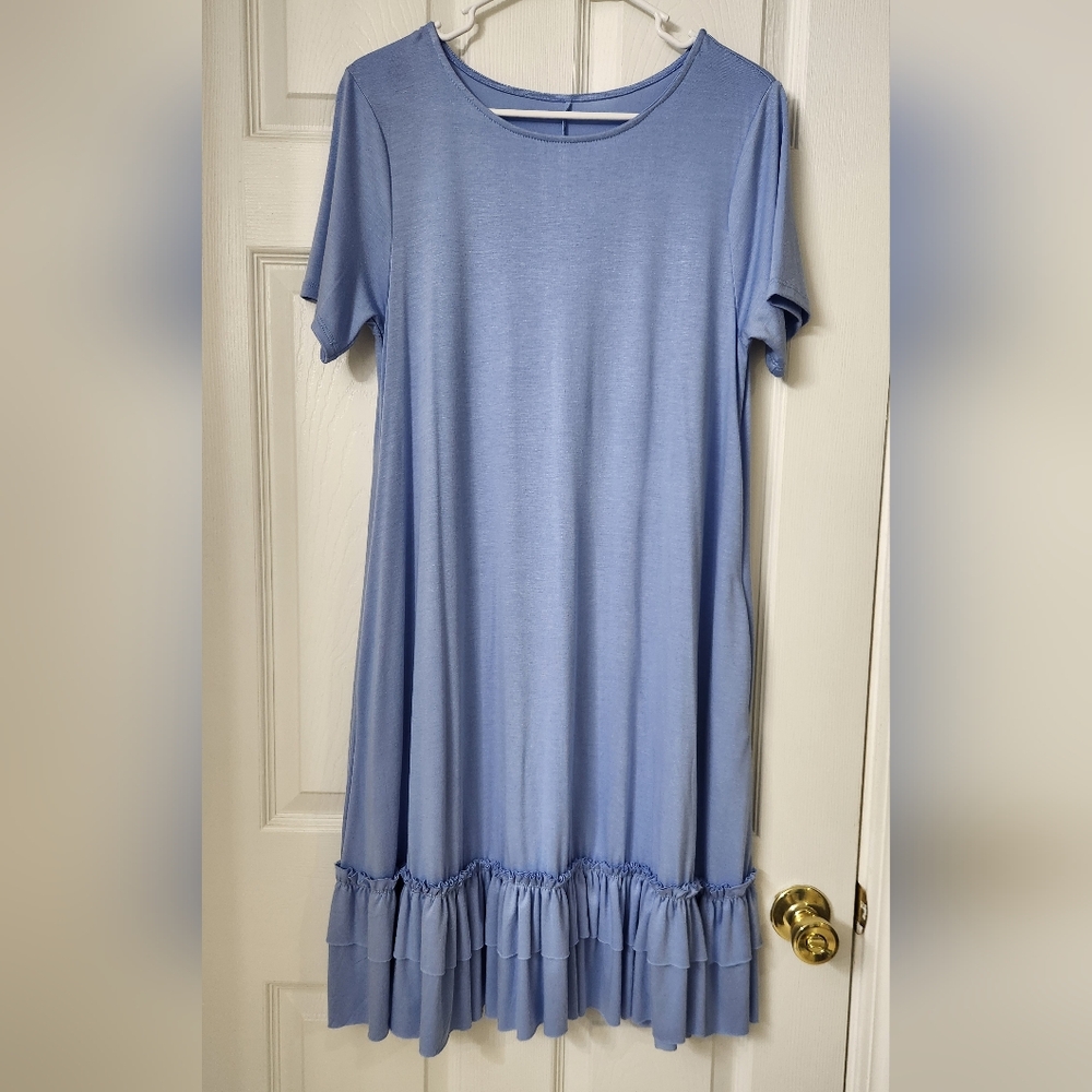 Elegant Blue Midi Dress